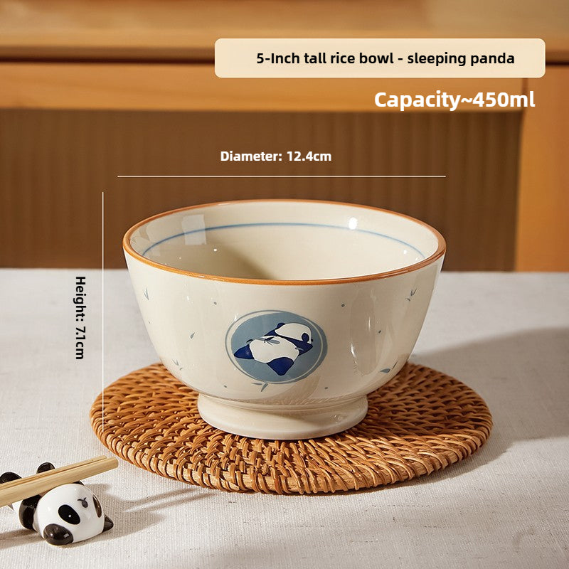 Panda Ceramic Rice Bowl – Cute Japanese-Style Porcelain Gift