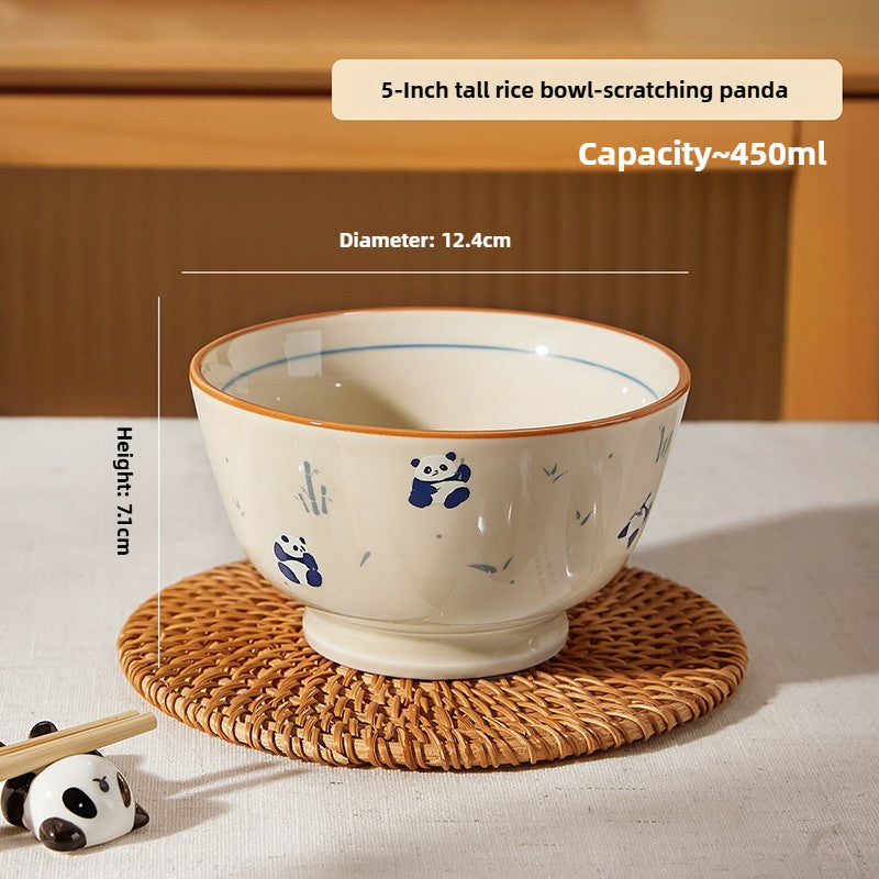 Panda Ceramic Rice Bowl – Cute Japanese-Style Porcelain Gift