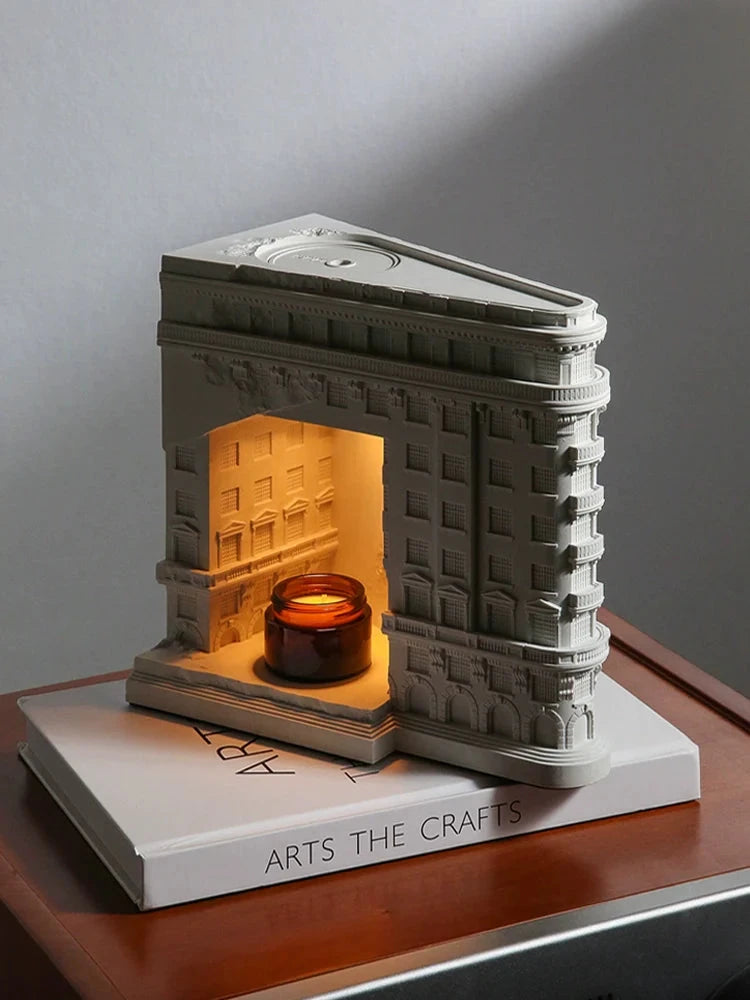 泥想国原创武康大楼融蜡灯摆件小夜灯无火香薰氛围灯结婚新人礼物