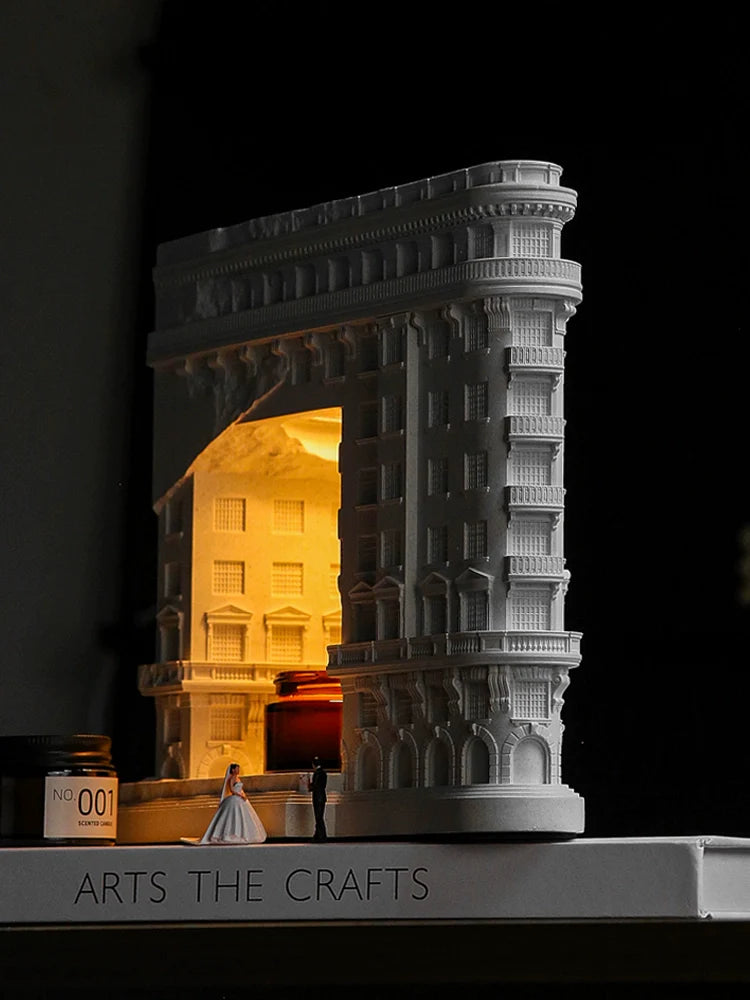 泥想国原创武康大楼融蜡灯摆件小夜灯无火香薰氛围灯结婚新人礼物