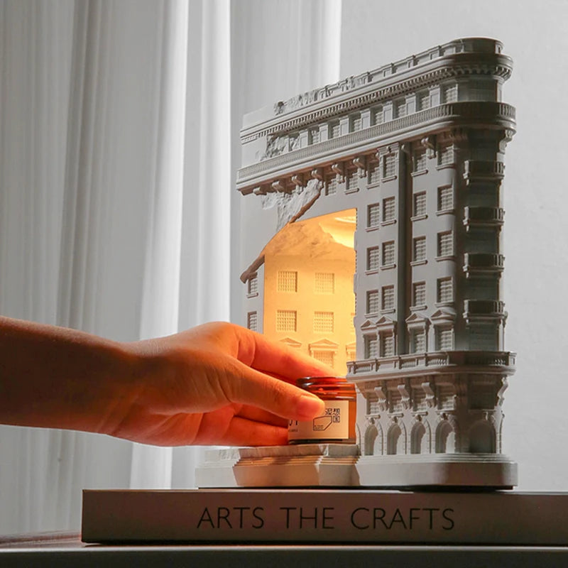 泥想国原创武康大楼融蜡灯摆件小夜灯无火香薰氛围灯结婚新人礼物