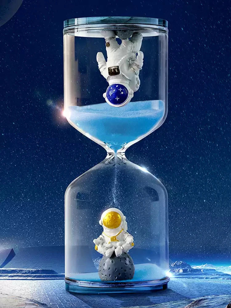 Blue sand astronaut hourglass decor ideal as birthday gift and room decoration
