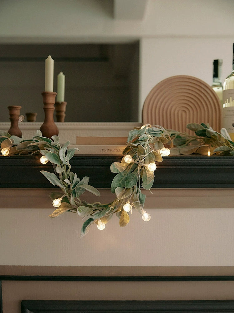 Christmas Garland with Lights – Nordic Eucalyptus Greenery LED Vine Decoration  Decorla