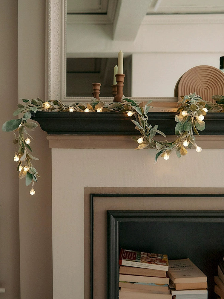 Christmas Garland with Lights – Nordic Eucalyptus Greenery LED Vine Decoration  Decorla