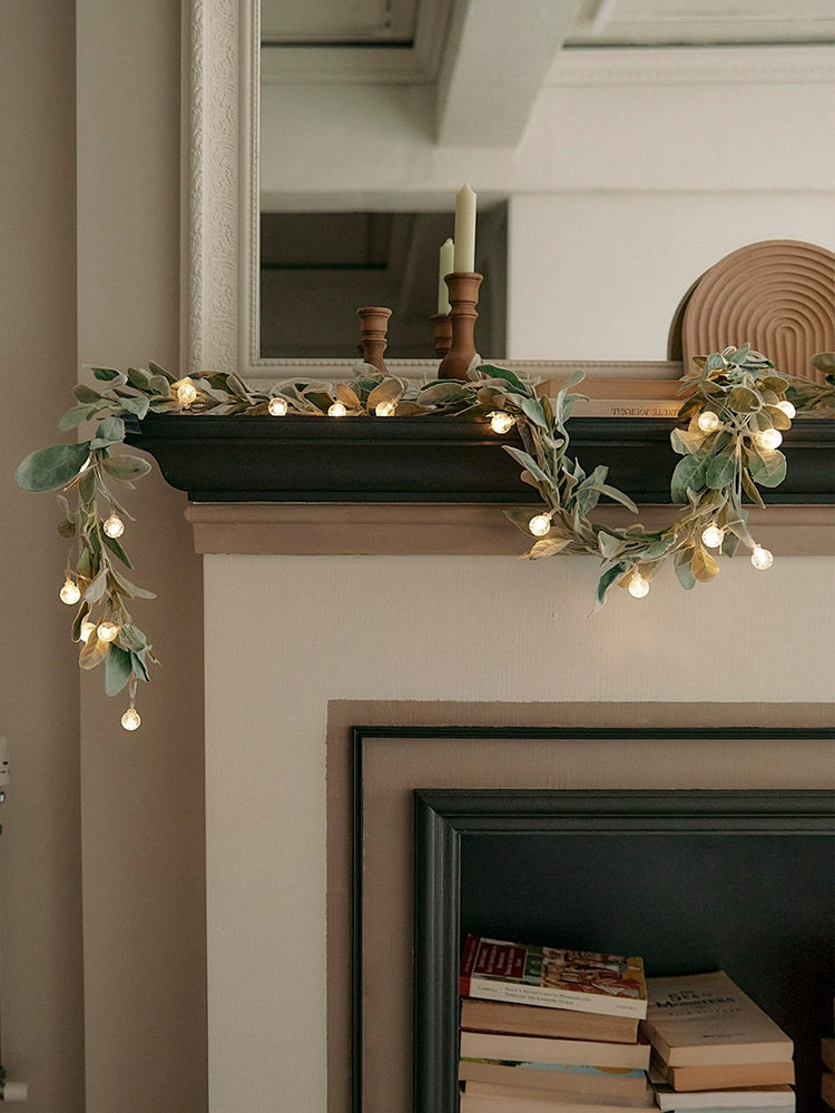 Christmas Garland with Lights – Nordic Eucalyptus Greenery LED Vine Decoration  Decorla