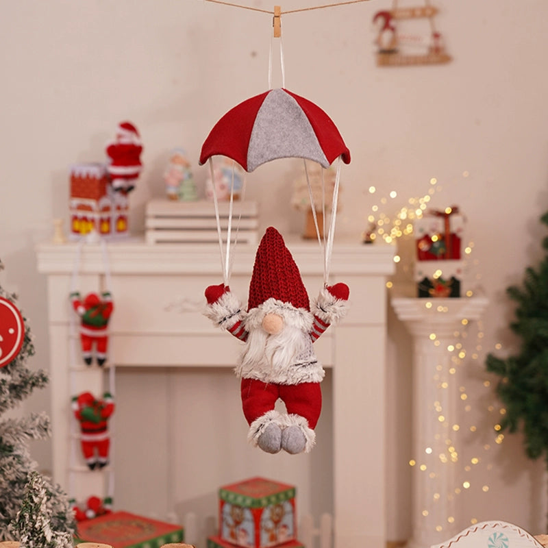 Christmas Gnome Parachute – Santa Claus Hanging Decoration for Holiday Display  Decorla