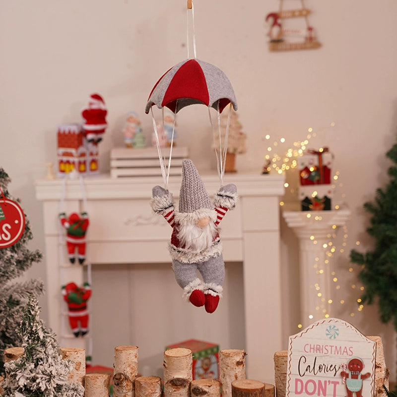 Christmas Gnome Parachute – Santa Claus Hanging Decoration for Holiday Display  Decorla