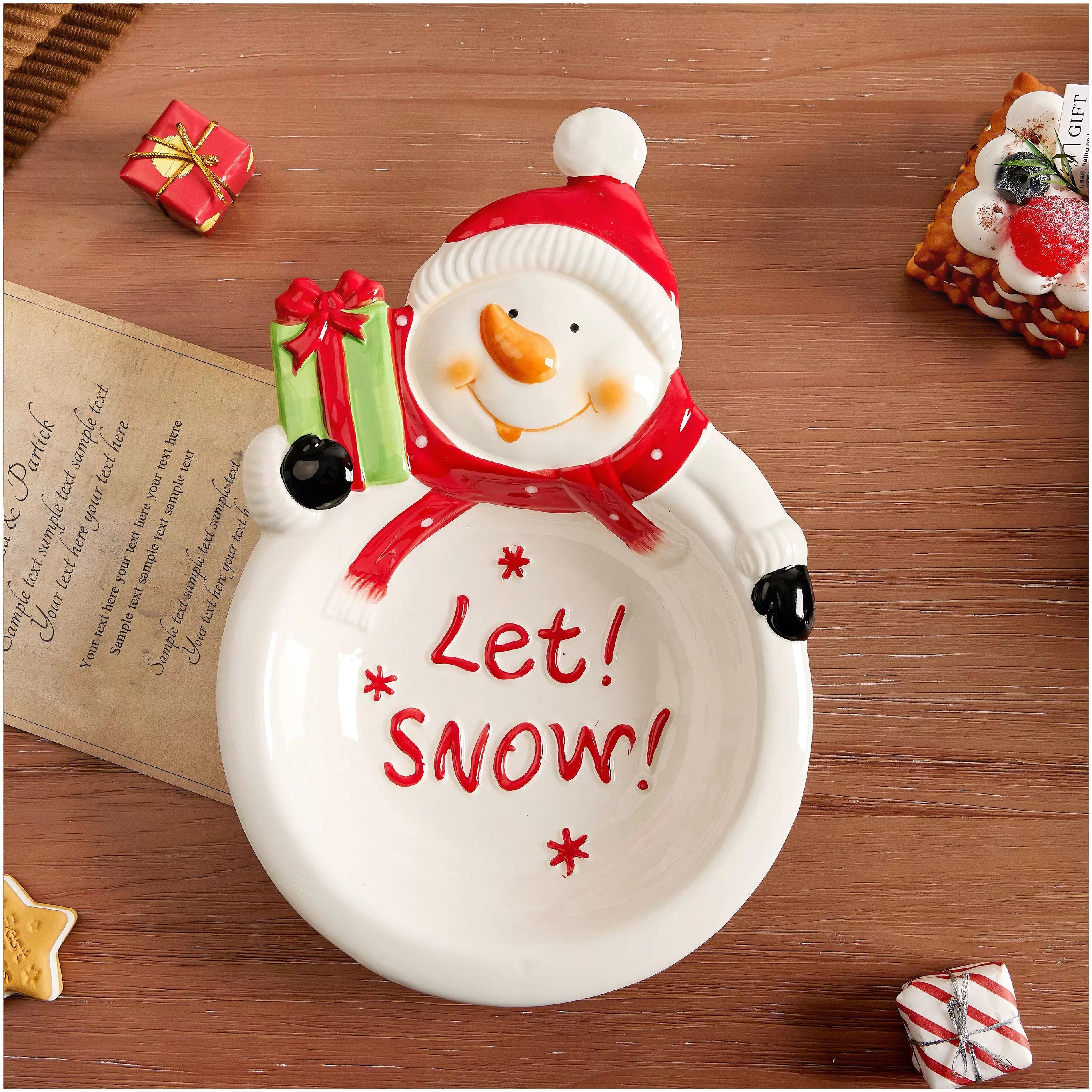 Christmas Santa Ceramic Plate – Hand-Painted 3D Holiday Dinnerware Set  Decorla
