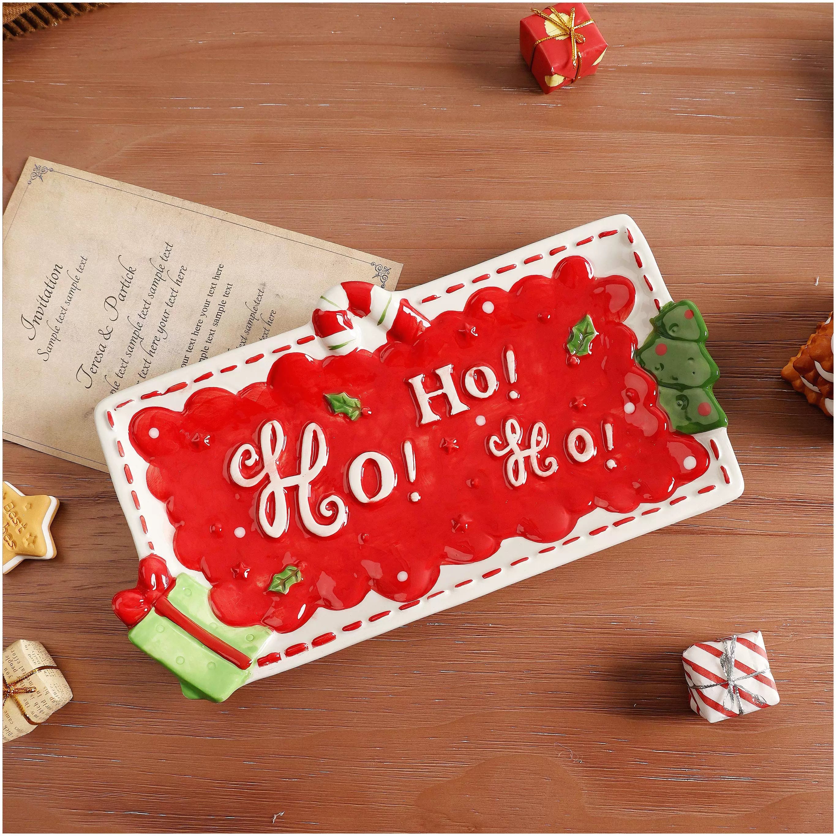 Christmas Santa Ceramic Plate – Hand-Painted 3D Holiday Dinnerware Set  Decorla