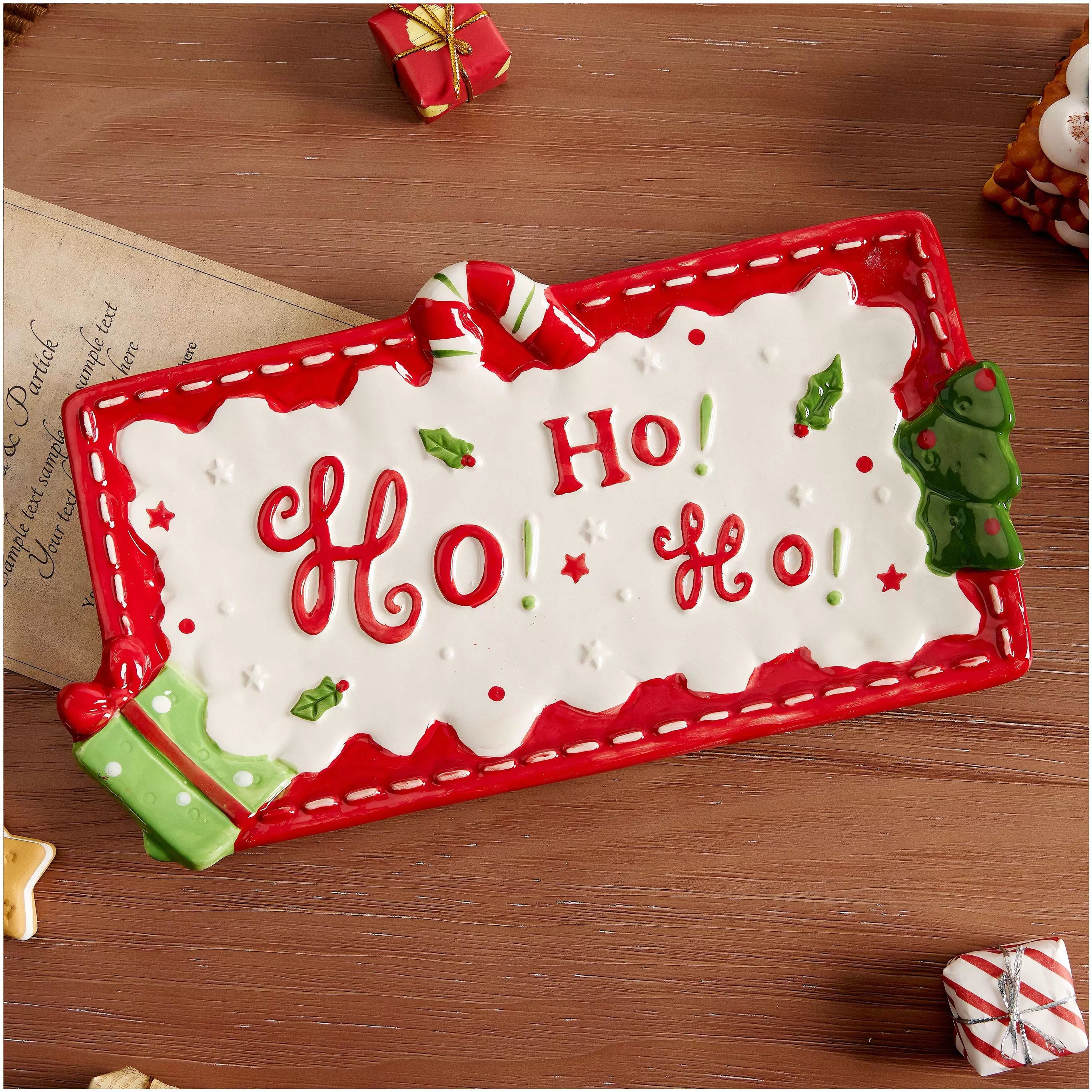 Christmas Santa Ceramic Plate – Hand-Painted 3D Holiday Dinnerware Set  Decorla