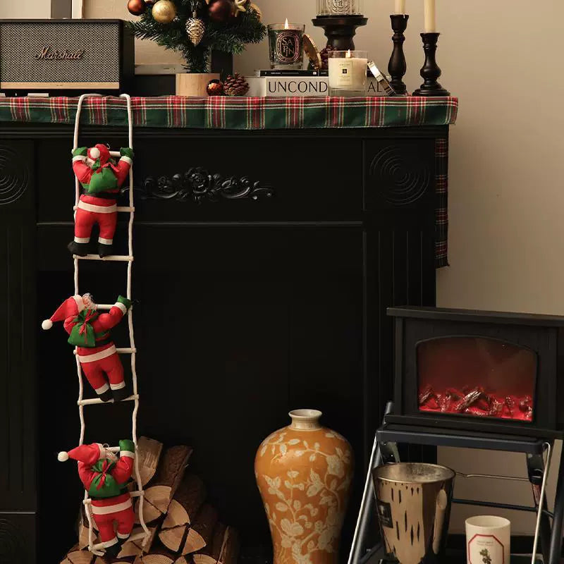 Climbing Santa Claus Rope Ladder Decoration – Christmas Fireplace & Home Decor Figure  Decorla