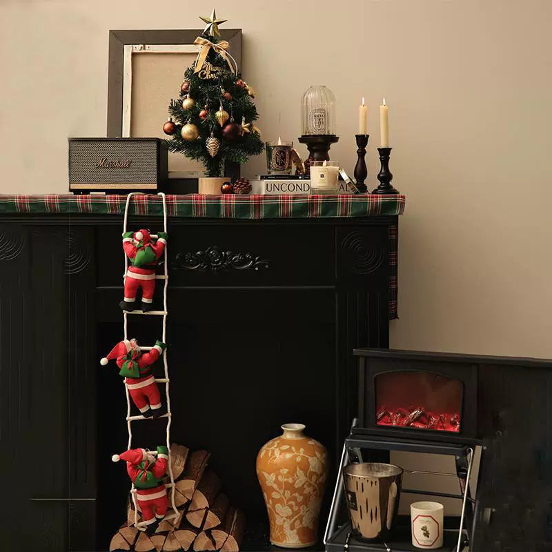 Climbing Santa Claus Rope Ladder Decoration – Christmas Fireplace & Home Decor Figure  Decorla