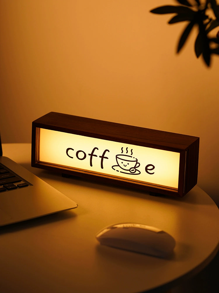 Coffee Shop Ambient Light – Wooden Coffee Bar Desk Lamp Decoration  Decorla