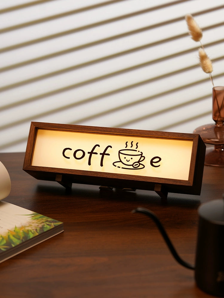 Coffee Shop Ambient Light – Wooden Coffee Bar Desk Lamp Decoration  Decorla