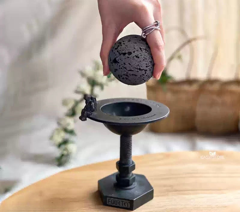 Volcanic stone aroma ball removed from launchpad diffuser, easy refill home fragrance