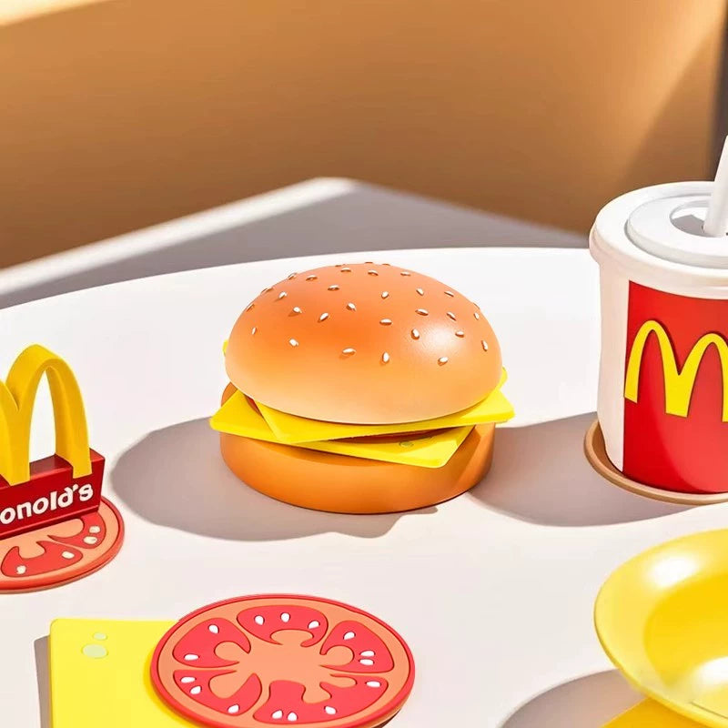 Creative Hamburger Shaped Drink Coaster Set – Stackable Silicone Cup Mats for Home & Office  Decorla