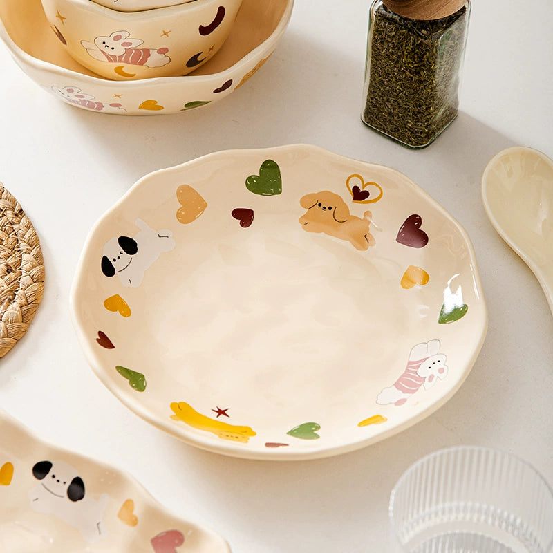 Cute Animal Ceramic Tableware – Kawaii Handmade Japanese-Style Dinner Set  Decorla