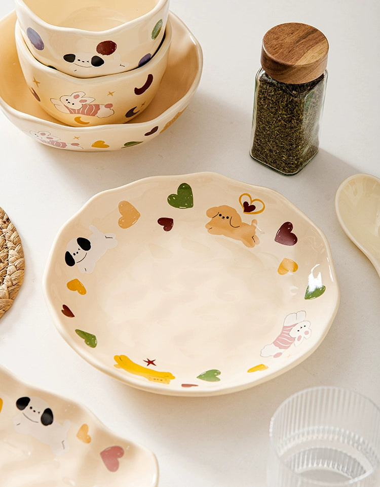 Cute Animal Ceramic Tableware – Kawaii Handmade Japanese-Style Dinner Set  Decorla