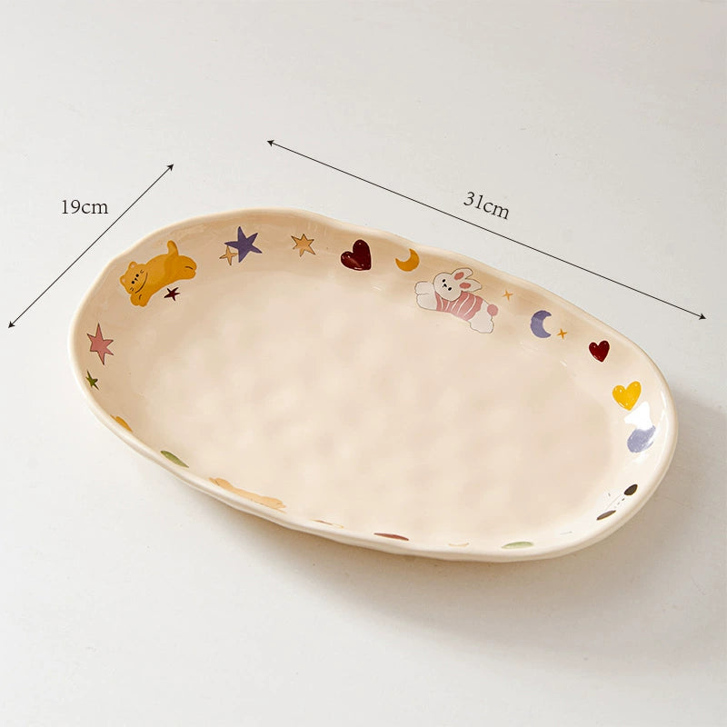 Cute Animal Ceramic Tableware – Kawaii Handmade Japanese-Style Dinner Set  Decorla