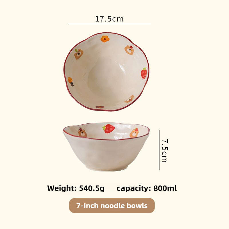 Cute Bear Ceramic Bowl – Handmade Japanese-Style Ramen & Noodle Bowl  Decorla