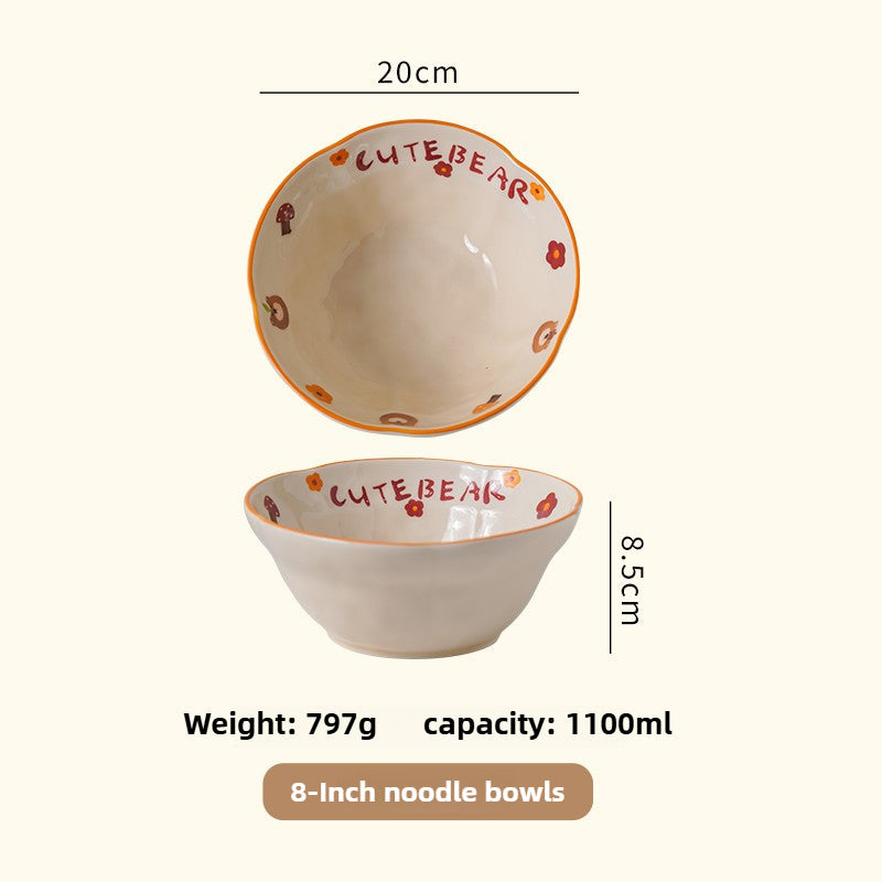 Cute Bear Ceramic Bowl – Handmade Japanese-Style Ramen & Noodle Bowl  Decorla