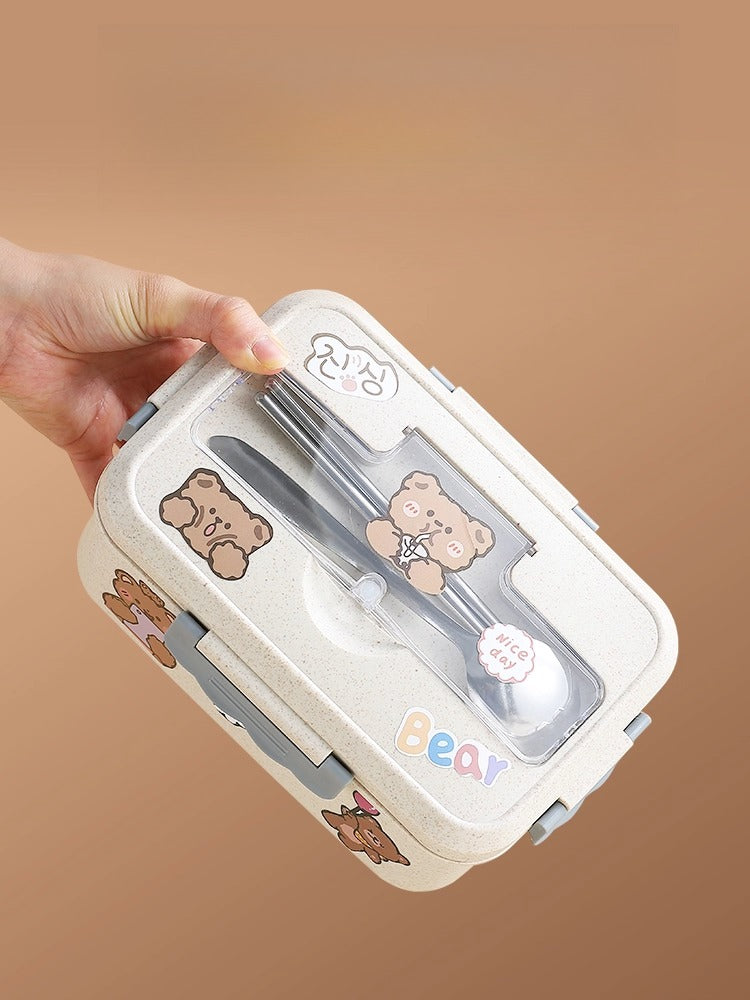 Cute Bento Lunch Box with Compartments – Leakproof Microwave Safe Food Container  Decorla