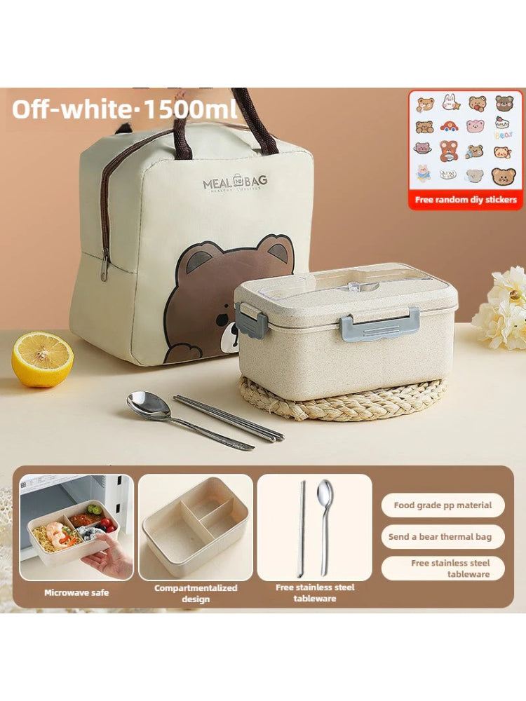 Cute Bento Lunch Box with Compartments – Leakproof Microwave Safe Food Container  Decorla