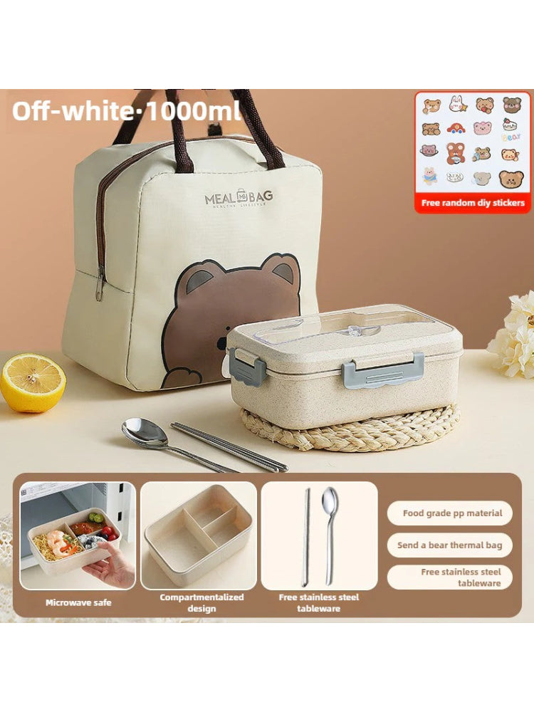 Cute Bento Lunch Box with Compartments – Leakproof Microwave Safe Food Container  Decorla