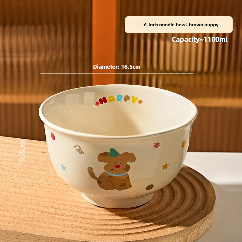 Cute Cat and Dog Ceramic Bowl – Kawaii Ramen & Large Noodle Soup Bowl  Decorla