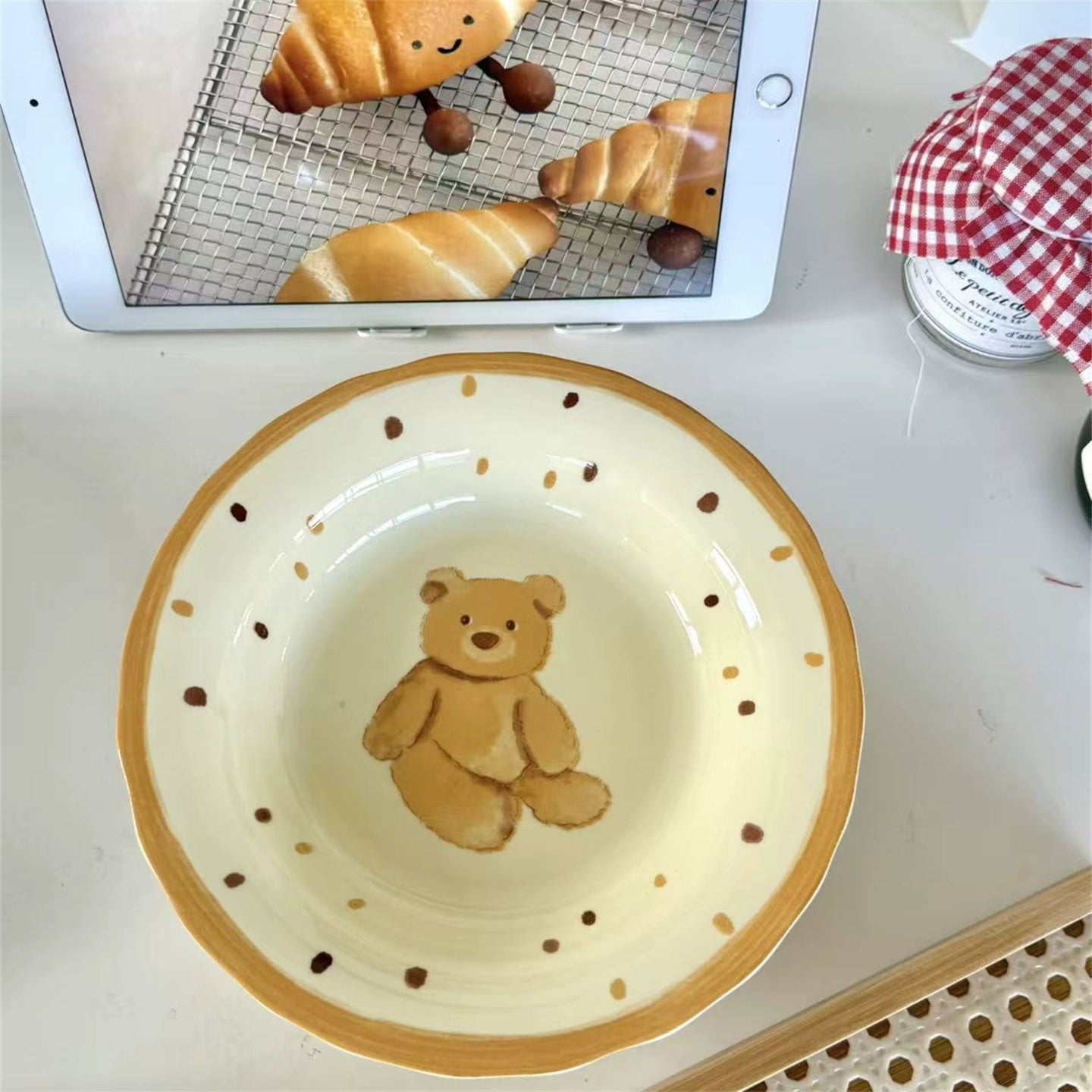 Cute Ceramic Dessert Plate – Kawaii Bear & Penguin Handmade Tableware  Decorla