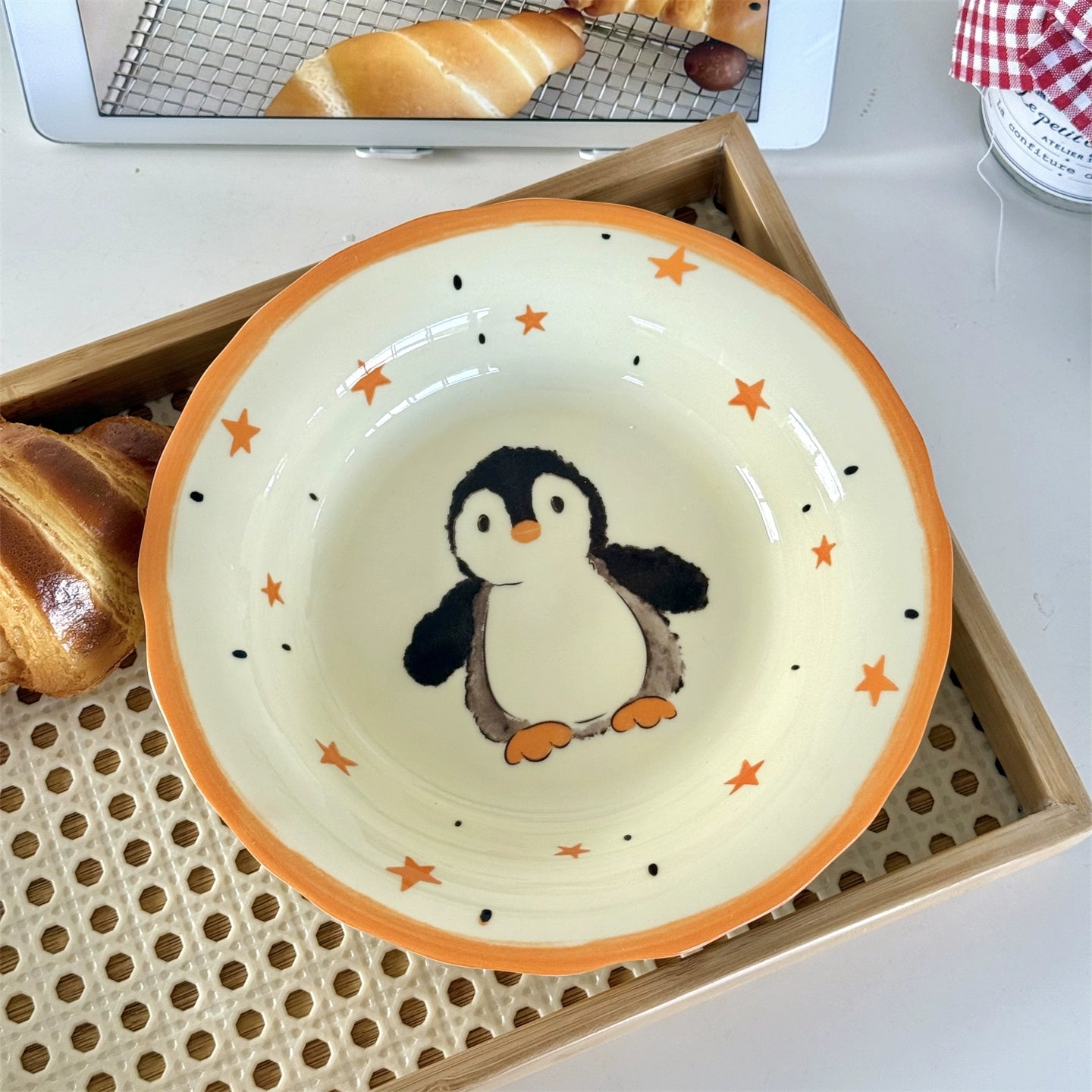 Cute Ceramic Dessert Plate – Kawaii Bear & Penguin Handmade Tableware  Decorla