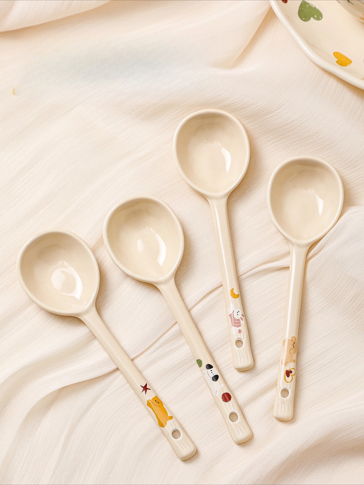 Cute Ceramic Long Handle Spoon – Kawaii Animal Tableware for Couples & Kids  Decorla