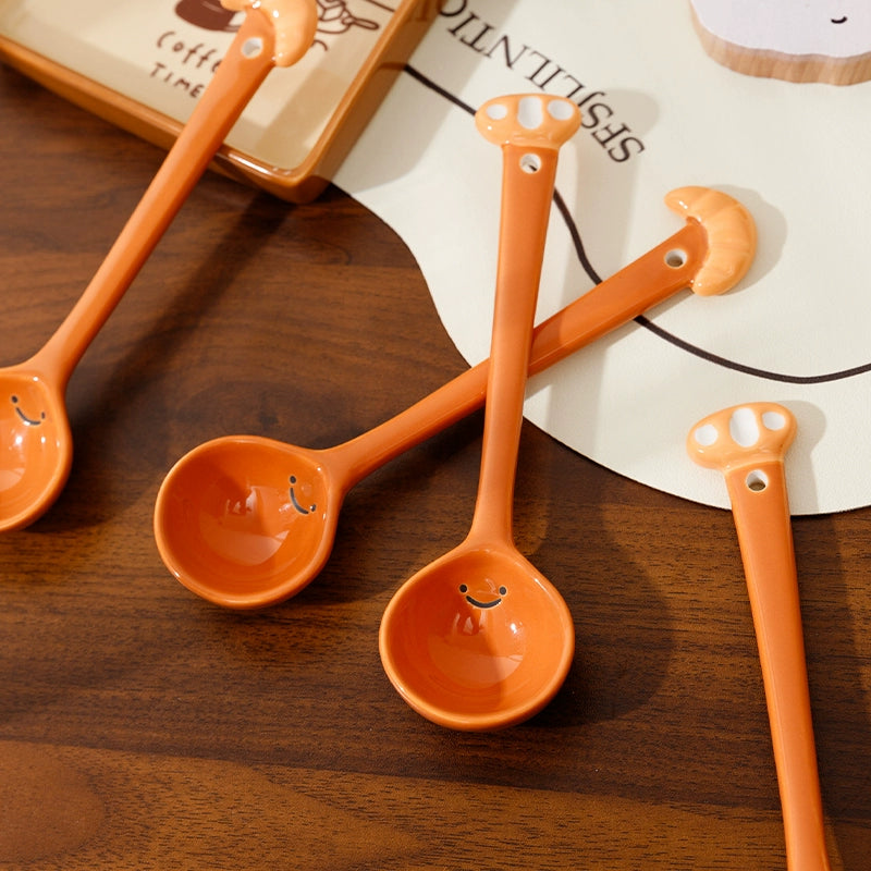 Cute Ceramic Spoon – Creative Bread Shape Kawaii Tableware  Decorla