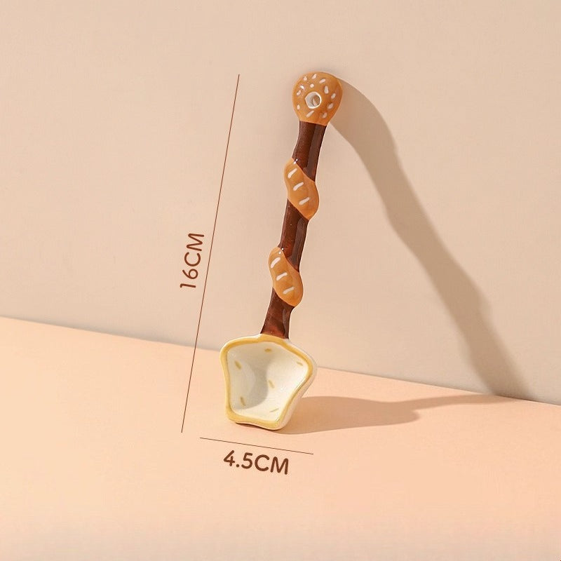 Cute Ceramic Spoon – Kawaii Long Handle Creative Dessert Tableware  Decorla