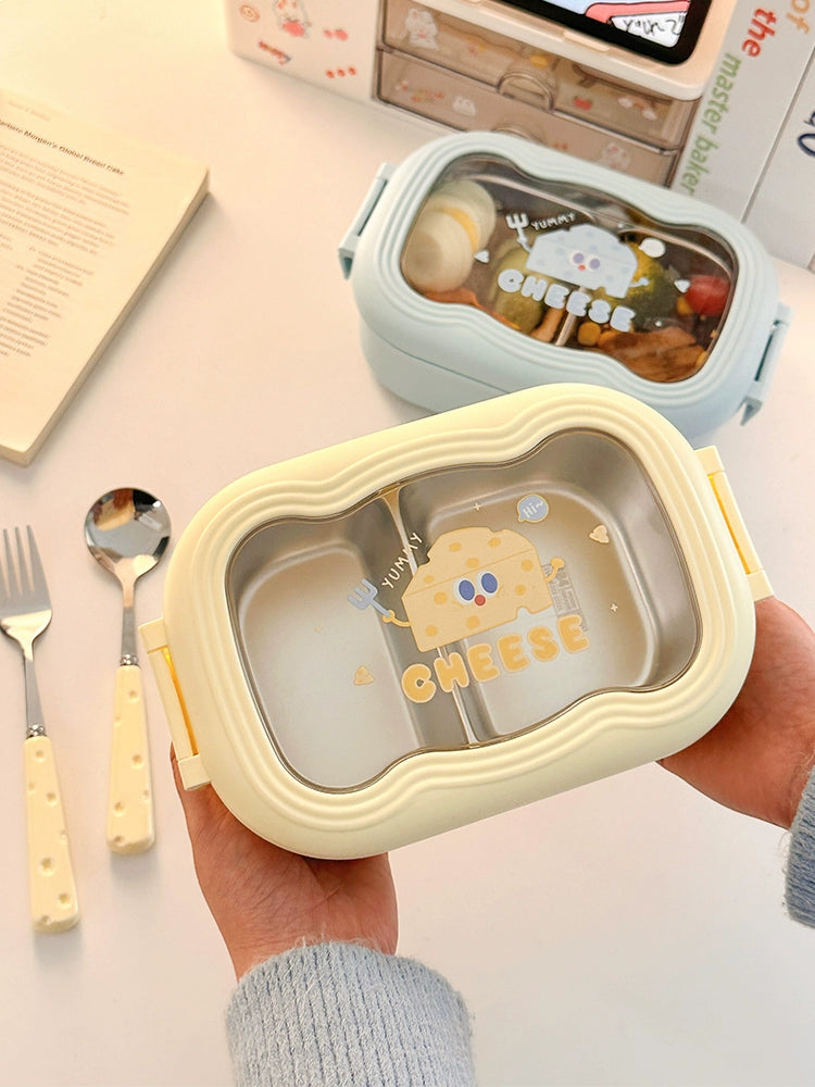 Cute Stainless Steel Lunch Box – Cheese Design Bento Box for Students  Decorla