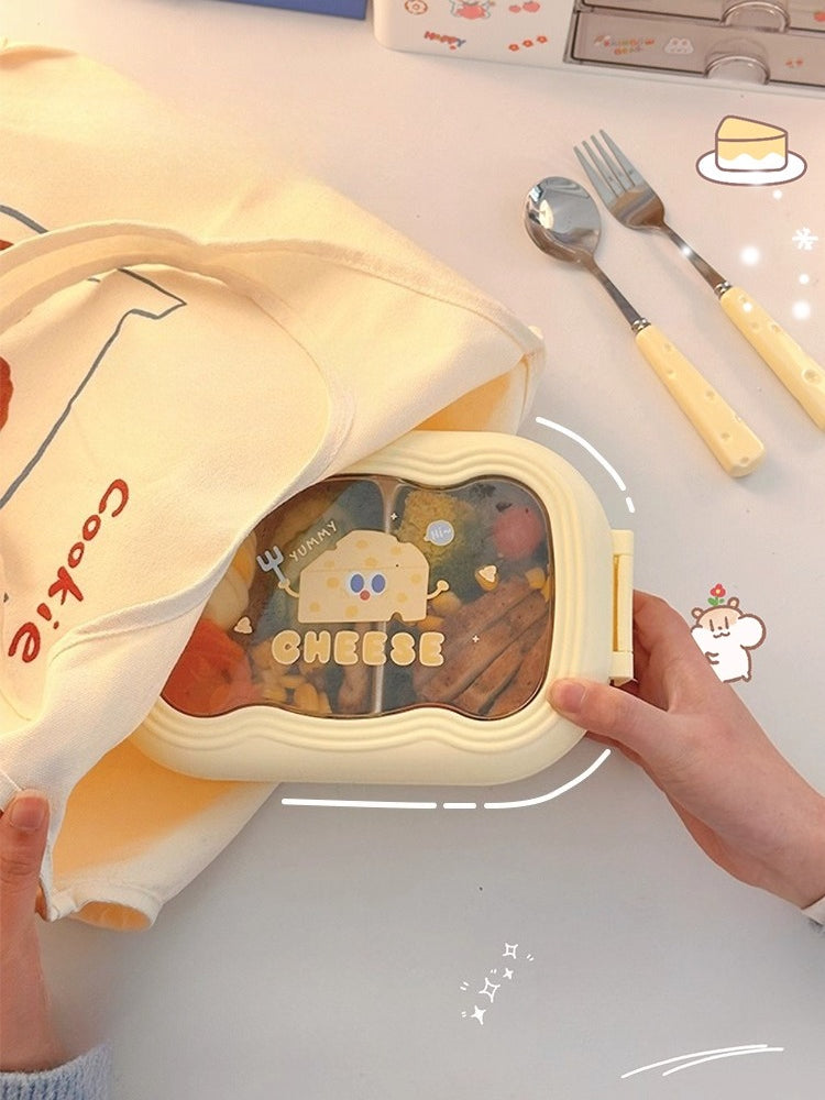 Cute Stainless Steel Lunch Box – Cheese Design Bento Box for Students  Decorla