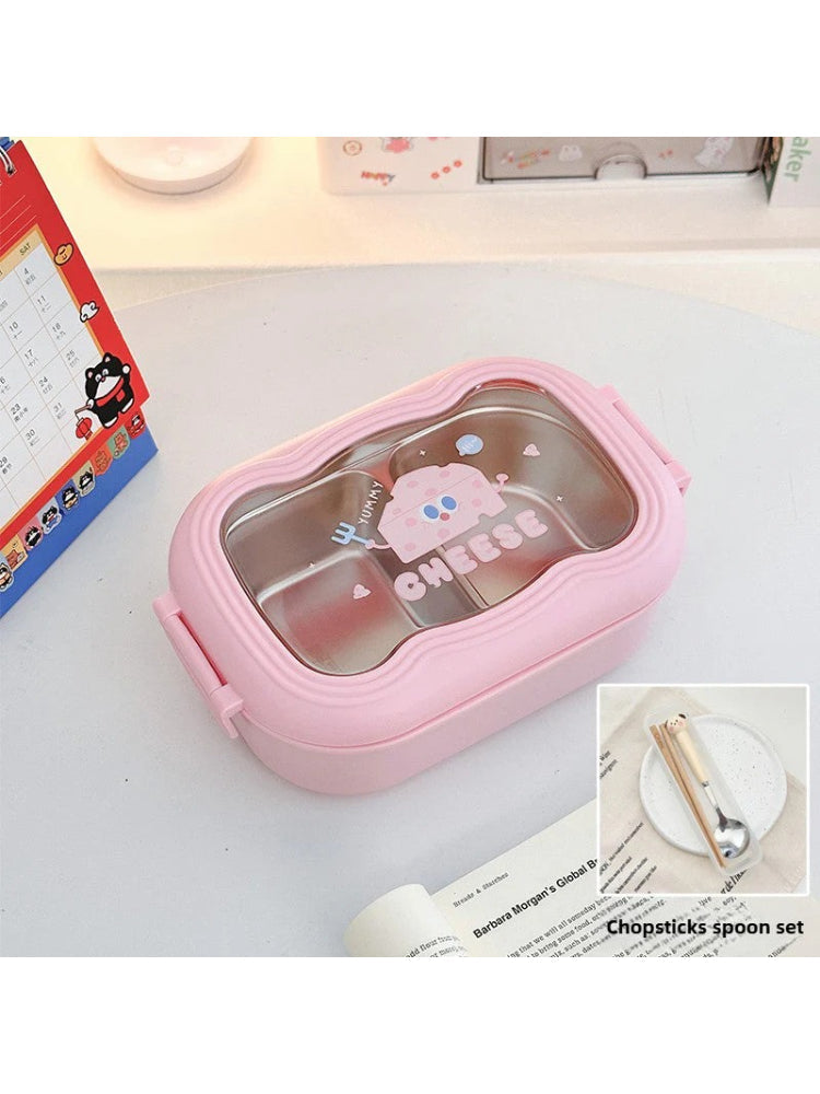 Cute Stainless Steel Lunch Box – Cheese Design Bento Box for Students  Decorla