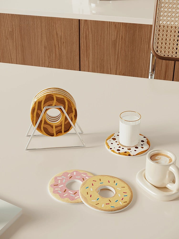 Donut Shaped Drink Coaster – Cute Diatomite Cup Mat for Office and Home  Decorla