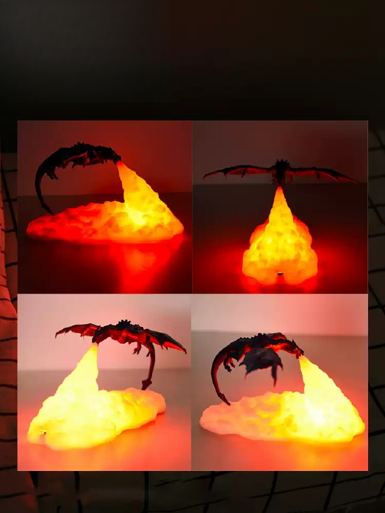 Dragon fire mood lighting lamp for room decoration, stylish bedside lamp