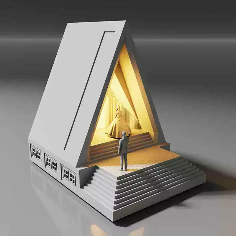 A-frame Dream Temple mood lighting lamp, bedside lamp for room decoration and birthday gift