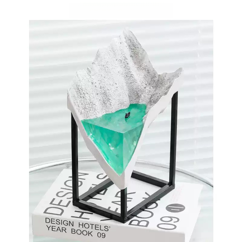 Modern glacier stone decor on books for desk decoration