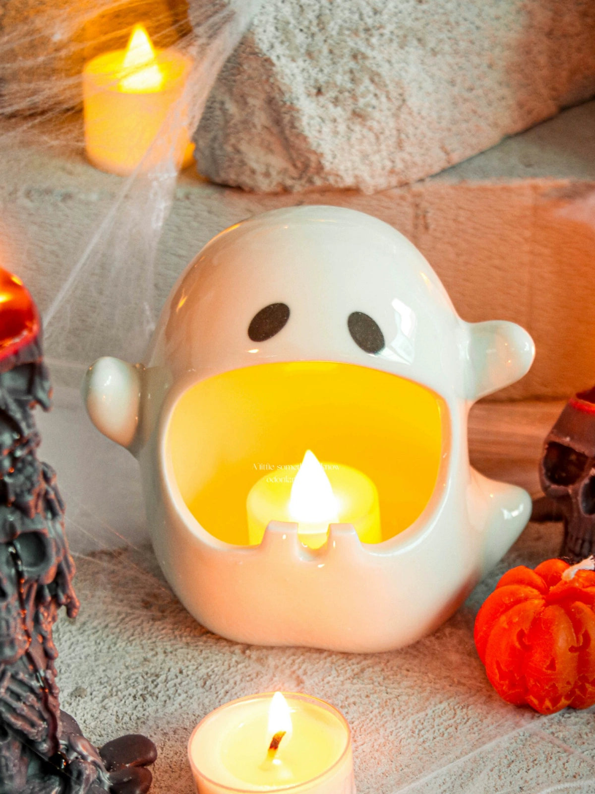 Halloween Ghost Candle Holder – Cute Ceramic Ghost Tealight Decoration  Decorla