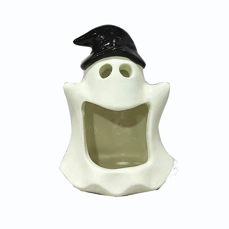 Halloween Ghost Candle Holder – Cute Ceramic Ghost Tealight Decoration  Decorla