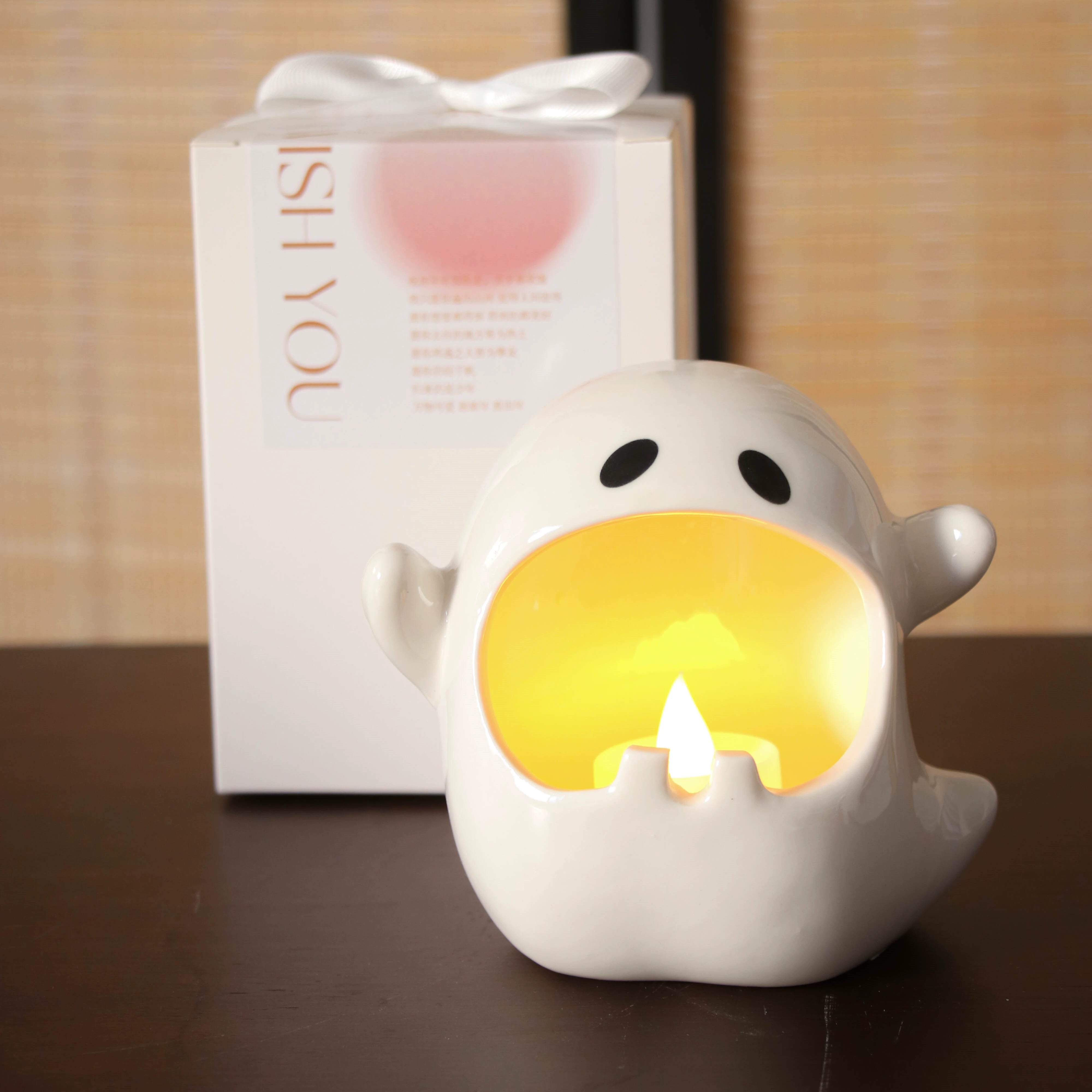 Halloween Ghost Candle Holder – Cute Ceramic Ghost Tealight Decoration  Decorla