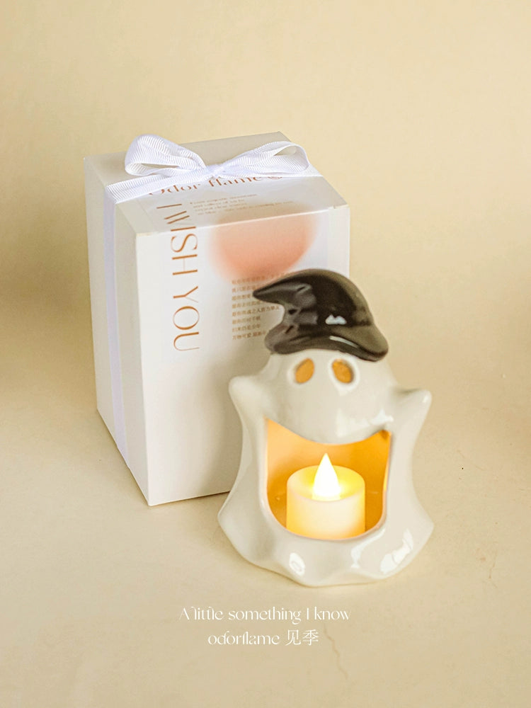 Halloween Ghost Candle Holder – Cute Ceramic Ghost Tealight Decoration  Decorla