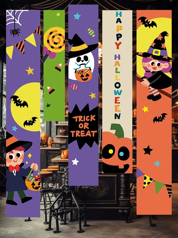 Halloween Hanging Banner – Pumpkin & Ghost Backdrop Party Decoration  Decorla