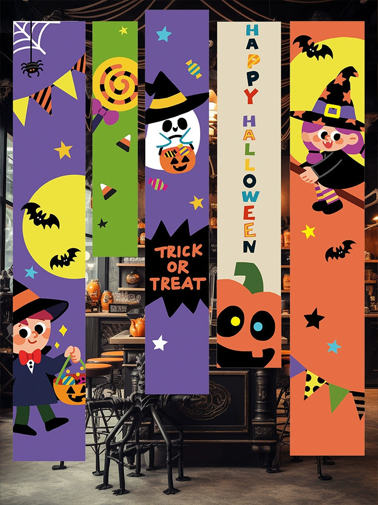 Halloween Hanging Banner – Pumpkin & Ghost Backdrop Party Decoration  Decorla