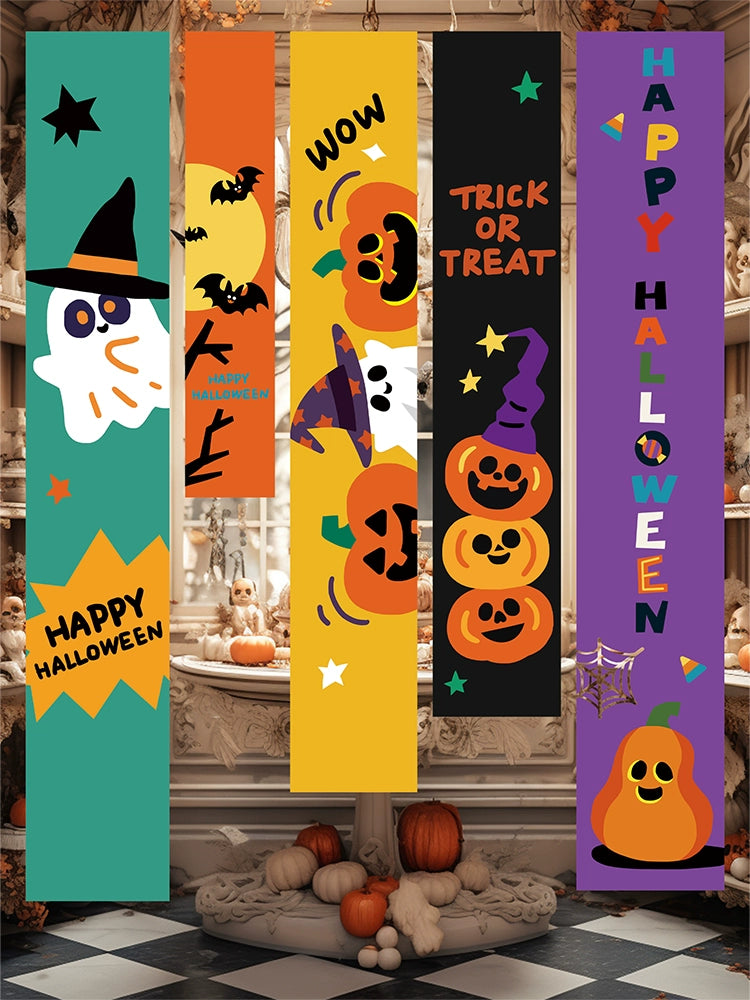 Halloween Hanging Banner – Pumpkin & Ghost Backdrop Party Decoration  Decorla
