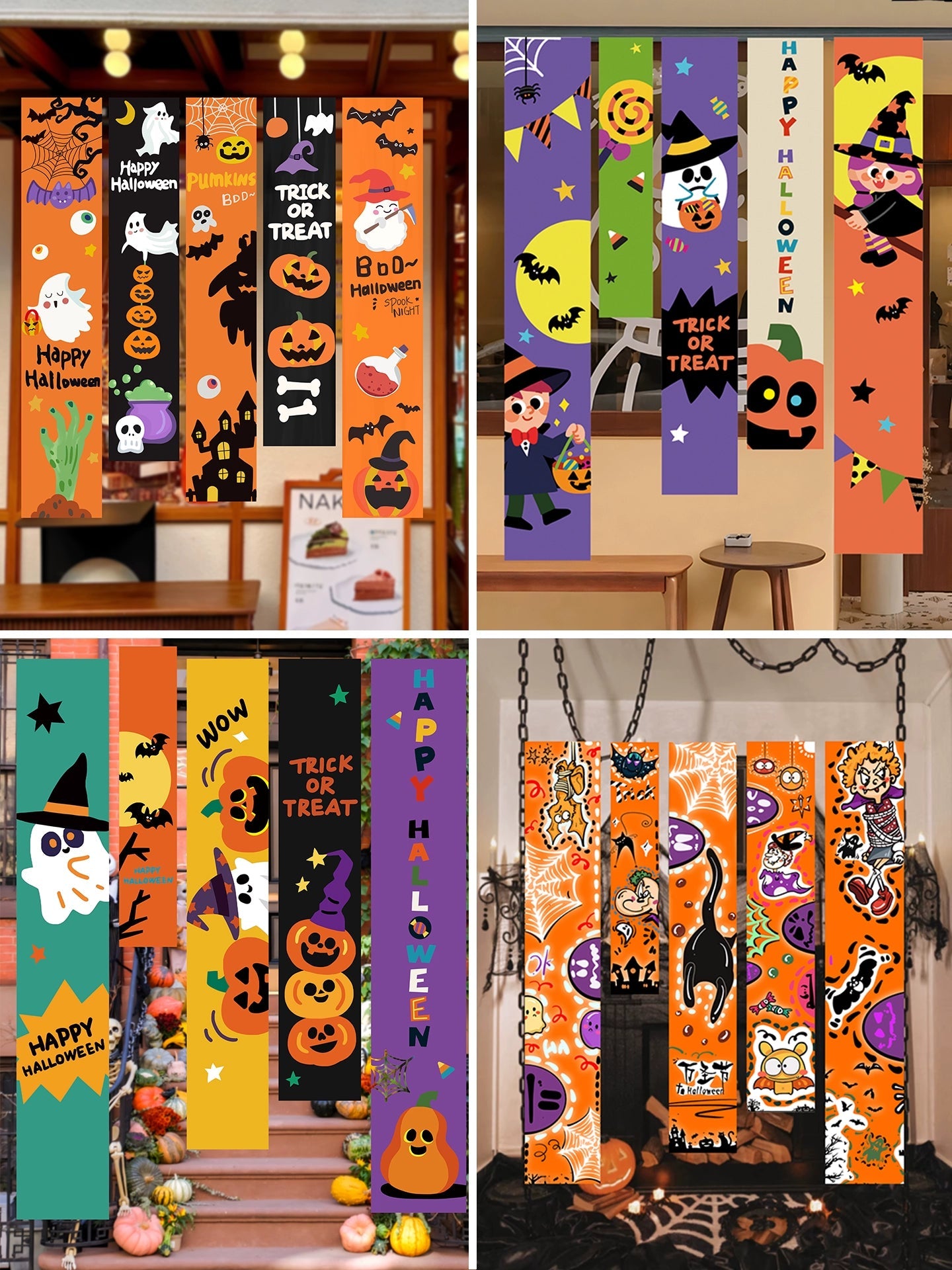 Halloween Hanging Banner – Pumpkin & Ghost Backdrop Party Decoration  Decorla