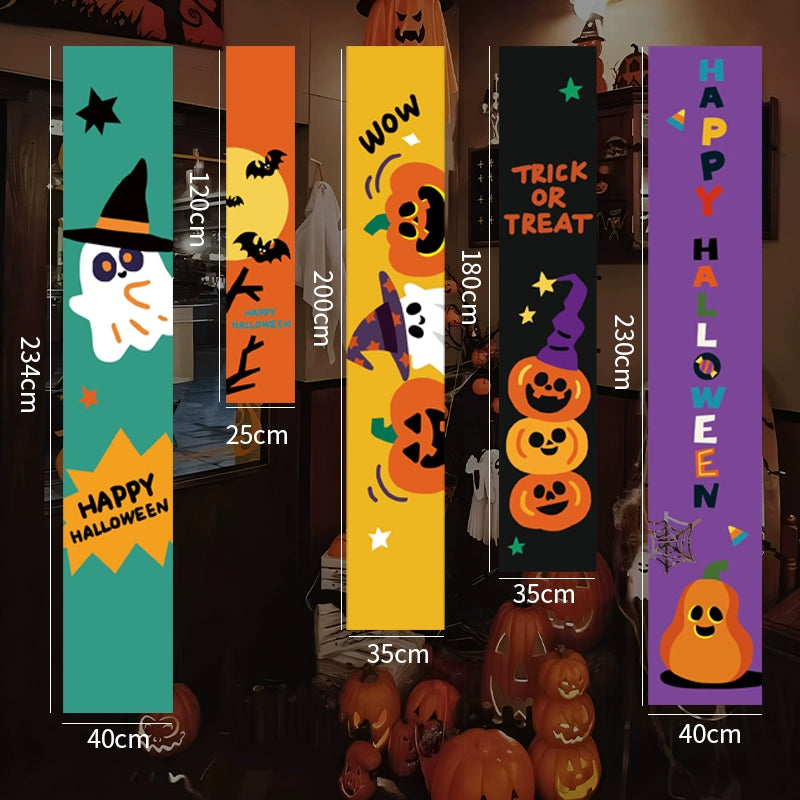 Halloween Hanging Banner – Pumpkin & Ghost Backdrop Party Decoration  Decorla